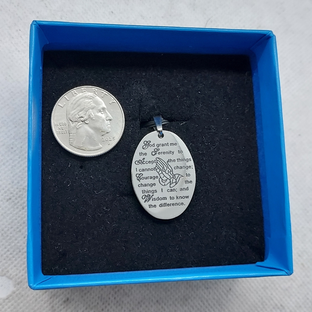 Silver Serenity Prayer Pendant